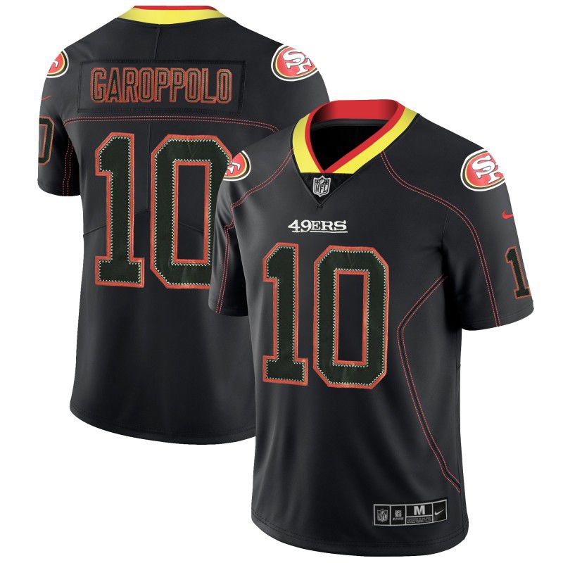 Men San Francisco 49ers #10 Garoppolo Nike Lights Out Black Color Rush Limited NFL Jerseys->carolina panthers->NFL Jersey